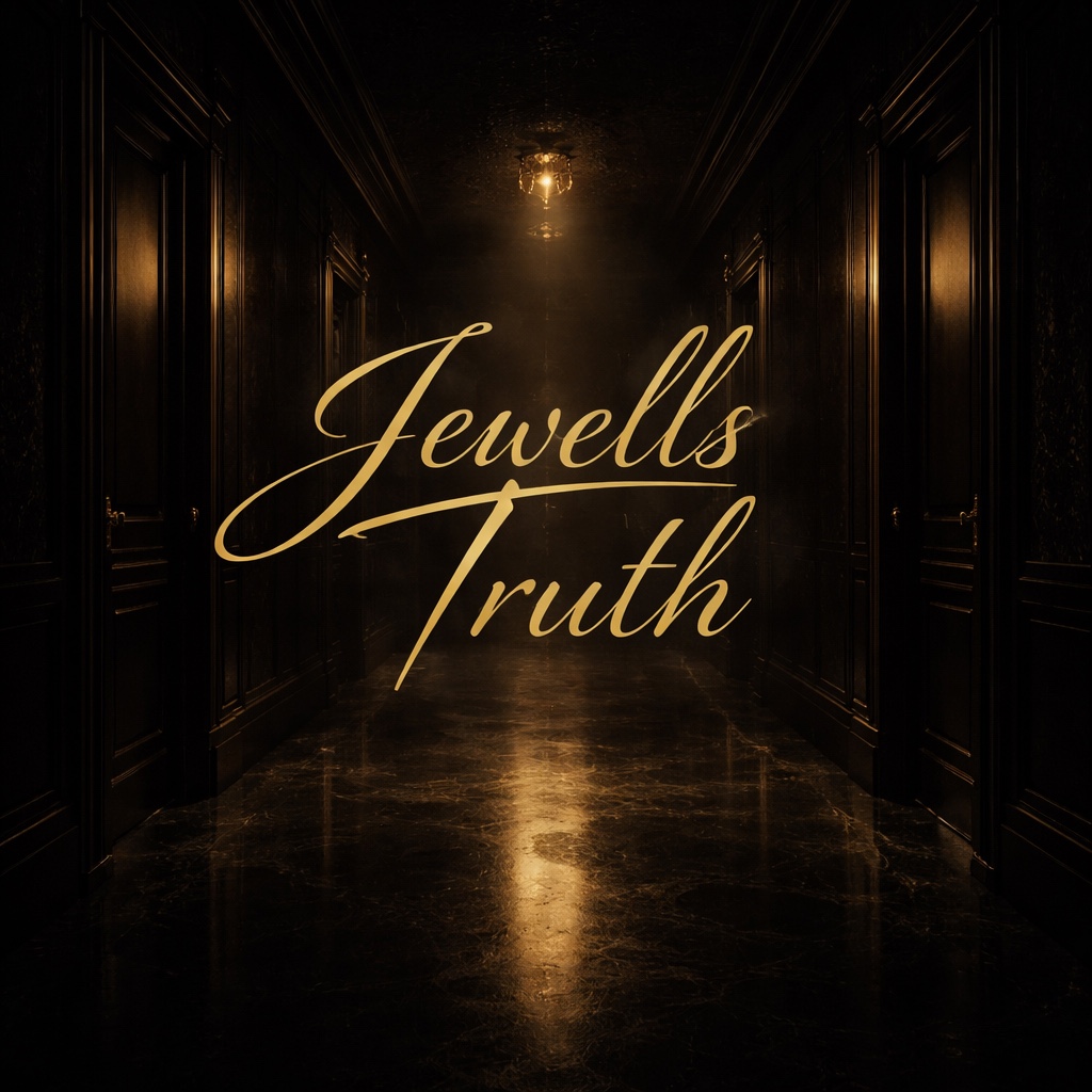 JewellsTruth in gold script over a dark, warmly lit hallway